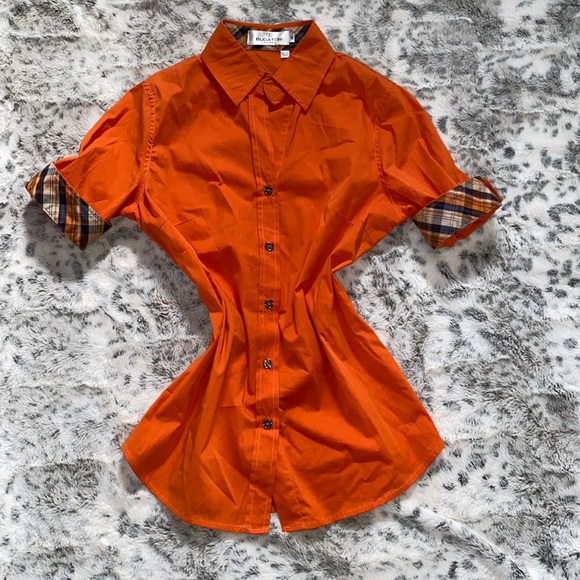 Bugatchi womens button down orange top - Picture 1 of 5